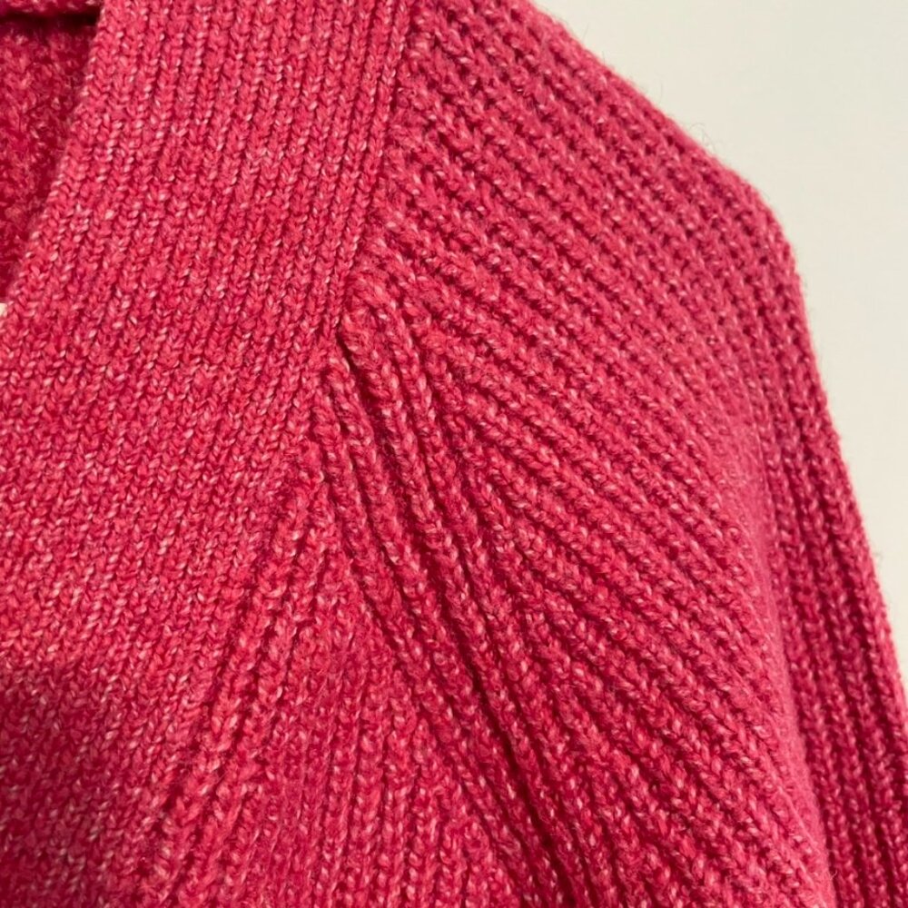 OLD NAVY Shaker Stitch Cardigan Sweater Magenta / Berry Pink Chunky Knit Relaxed - Picture 8 of 15